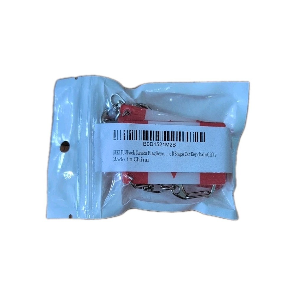 Canada Flag Keychain Key 3 Pack - Picture 2 of 2